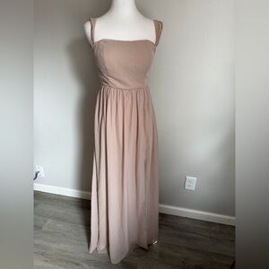 Birdy Grey August Convertible Chiffon Taupe Champagne Bridesmaid Dress Womens XS